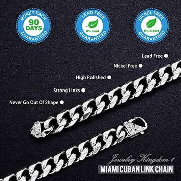 Innovative jewelry 12/15mm Polishing Silver Stainless Steel Curb Cuban Link Chain Necklace Men's Jewelry (7.00, 12MM Wide Bracelet Only)