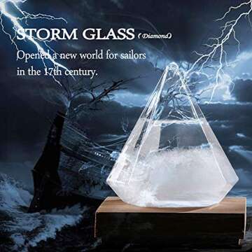 Weather Storm Glass Bottle Drop Creative Stylish Weather Station Forecaster Barometer, Desktop Decoration Crafts of Choice