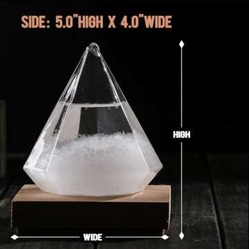 Weather Storm Glass Bottle Drop Creative Stylish Weather Station Forecaster Barometer, Desktop Decoration Crafts of Choice