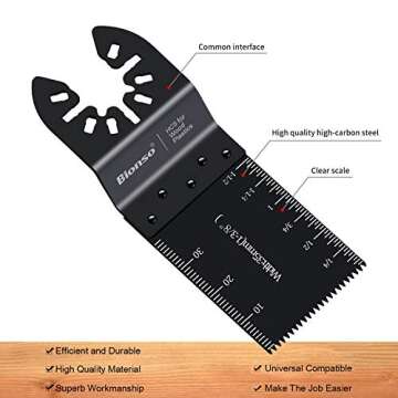 Bionso 55PCS Oscillating Saw Blades, Professional Universal Titanium Multitool Blades for Wood