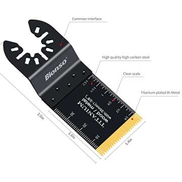 Bionso 55PCS Oscillating Saw Blades, Professional Universal Titanium Multitool Blades for Wood