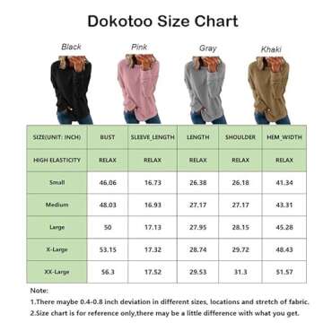 Dokotoo Women's Ladies Long Sleeve Crewneck Sweatshirt Side Split Loose Fit Solid Basic Pullover Tunic Shirts Tops for Teen Girls 2024 Fashion Fall Blue Medium