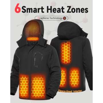 Mens Puffer Heated Jacket Graphene Electric Warming Coat Unique Christmas Birthday Gift Ideas Father Dad Husband Boyfriend Godfather Grandpa Him 60th 50th 40th 30th From Wife Daughter Son Girlfriend