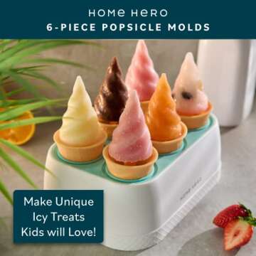 Popsicles Molds - 6 Pc Popsicle Molds, Ice Pop Mold, Popsicle Mold, Silicone Popsicle Molds, Popsicle Maker, Tiny Popsicle Molds Silicone BPA Free, Ice Pop Molds, Mini Popsicle Molds Blue