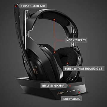 ASTRO Gaming A50 Wireless Headset + Base Station Gen 4 - Compatible with Xbox Series X|S, Xbox One, PC, Mac - Black/Gold