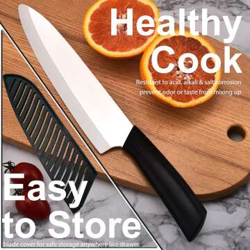 Ceramic Knife and Peeler Set for Kitchen Use