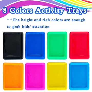 10 Pack Plastic Art Trays,8 Colors Activity Trays Sensory Tray,Sand Tray Serving Trays,Art Trays for Kids,Crafts Organizer,DIY Projects,Painting,Beads,Home,School