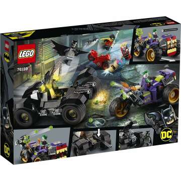 LEGO DC Batman Joker's Trike Chase 76159 Super-Hero Cars and Motorcycle Playset, Mini Shooting Batmobile Toy, for Fans of Batman, Robin, The JOKER and Harley Quinn (440 Pieces)