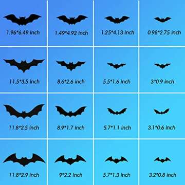 68Pcs Bat Wall Decor, Halloween Bats Decorations 3D Bats Wall Decor Realistic PVC Bats Stickers for Outdoor DIY Home Decor Party Supplies