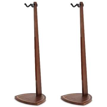 Musbeat Double Guitar Stand, 2 Pack Guitar Stand for Acoustic Guitar, Dual Guitar Stand for 2 Guitars, Wooden Guitar Stand Floor for Electric Guitar, Wood Guitar Stand for Men, Guitar Accessories