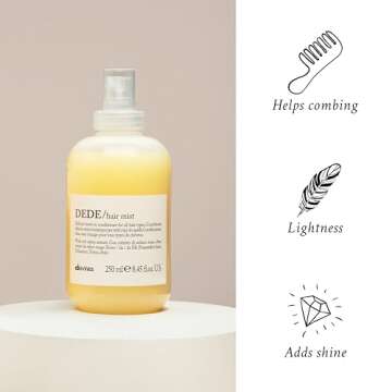 Davines DEDE Hair Mist, Lightweight Leave-In Conditioner, Moisturize While Adding Shine, Adds Combability To Fine Hair, 8.45 Fl. Oz.