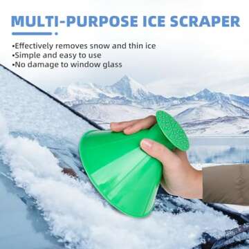 4 PCS Magical Car Ice Scrapers - 2 in 1 Multifunctional Cone for Windshield