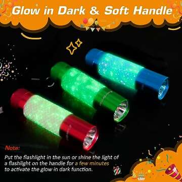 EverBrite 3-Pack Mini Flashlights, Glow in Dark Flashlights, Aluminum LED Flashlights Party Favors Assorted Colors for Camping, Hiking, Indoor, 9XAAA Batteries Included