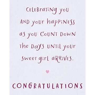 Baby Shower Card for Girl - Count Down the Days