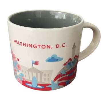 Starbucks Washington D.C. You Are Here Collection Ceramic Coffee Mug (14 Ounce with Gift Box)