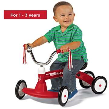 Radio Flyer Scoot-About, Toddler Ride On Toy, Kids Ride On Toy for Ages 1-3, 23.5" Large x 14.5" W x 16.5" H