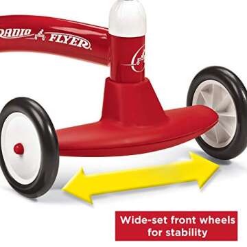 Radio Flyer Scoot-About, Toddler Ride On Toy, Kids Ride On Toy for Ages 1-3, 23.5" Large x 14.5" W x 16.5" H