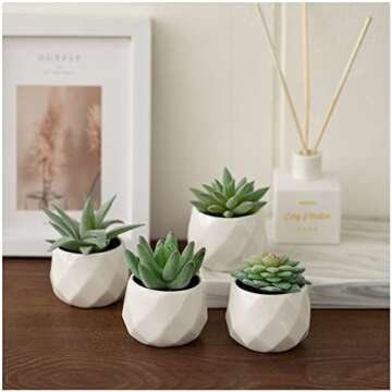 Realistic CADNLY Fake Succulent Plant Set for Home Decor