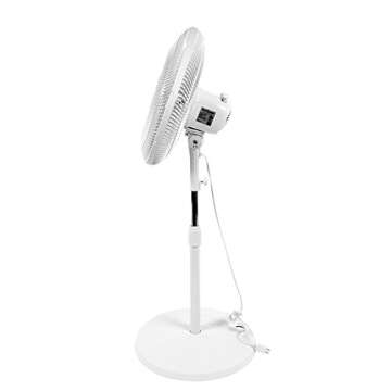 Hurricane 736541 Pedestal Fan with 90 Degree Oscillation, 16-Inch, White