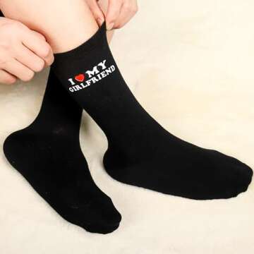 Funny I Love My Girlfriend Socks for Men