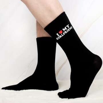 Funny I Love My Girlfriend Socks for Men