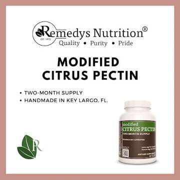 Remedy's nutrition MCP | Modified Citrus Pectin | 1,000 mg, 60 Vegan Capsules Dietary Supplement | Two Month Supply | Non-GMO, Gluten-Free, Dairy Free, No Additives