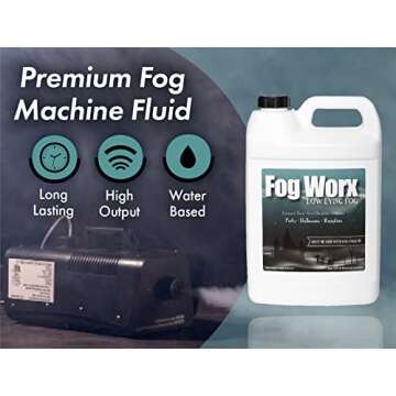 Fogworx Low Lying Fog Juice, Low lying Indoor-Outdoor Fog, Designed Fog Chillers, Ground Foggers and Low Lying Fog Generators, 1 Gallon