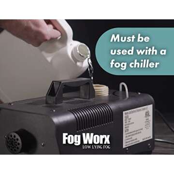 Fogworx Low Lying Fog Juice, Low lying Indoor-Outdoor Fog, Designed Fog Chillers, Ground Foggers and Low Lying Fog Generators, 1 Gallon