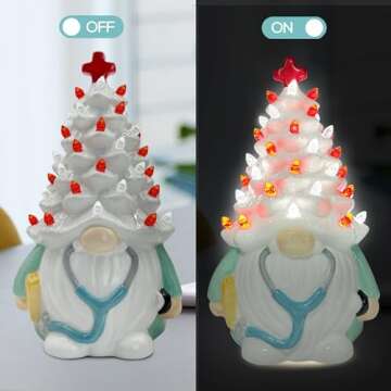 Nurse Gifts Ceramic Tree and Gnome Decor