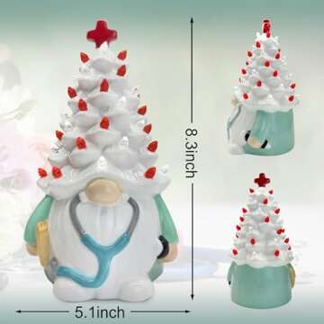 Nurse Gifts Ceramic Tree and Gnome Decor