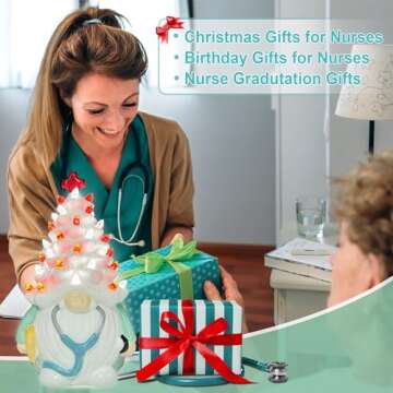 Nurse Gifts Ceramic Tree and Gnome Decor