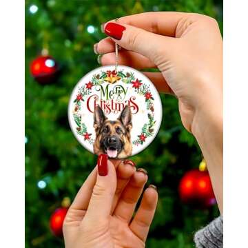 German Shepherd Ornament German Shepherd Gifts for Women Hanging Christmas Xmas Tree Decor Clearance Keepasake