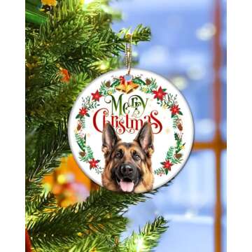 German Shepherd Ornament German Shepherd Gifts for Women Hanging Christmas Xmas Tree Decor Clearance Keepasake