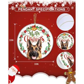 German Shepherd Ornament German Shepherd Gifts for Women Hanging Christmas Xmas Tree Decor Clearance Keepasake