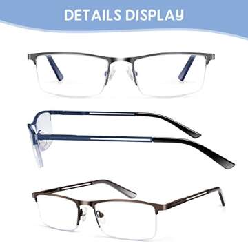 KONHAGO Men's Blue Light Blocking Reading Glasses