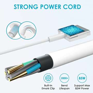 NSPENCM 85W Mac Book Pro Charger, Replacement AC 85w 2T-Tip Connector Power Adapter,Laptop Charger Compatible with MacBook pro & Mac Book Pro 13 inch-15 inch Retina After Mid 2012