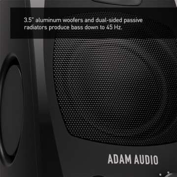 ADAM Audio D3V Active Desktop Monitoring System with USB-C Connection (Pair, Black)