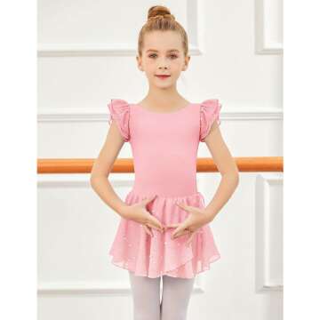 Ruffle Sleeve Ballet Dance Dress for Girls