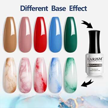 RARJSM Blooming Gel Nail Polish,Clear Blooming Gel Polish 15ML UV LED Soak Off Nail Art Polish Blossom Gel for Spreading Effect Graffiti Marble Flower Watercolor Magical DIY Manicure Design