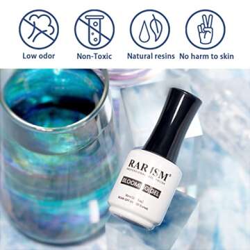 RARJSM Blooming Gel Nail Polish,Clear Blooming Gel Polish 15ML UV LED Soak Off Nail Art Polish Blossom Gel for Spreading Effect Graffiti Marble Flower Watercolor Magical DIY Manicure Design