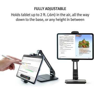 HoverBar Duo: Adjustable iPad Stand for Versatile Use