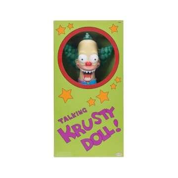 Disney The Simpsons Talking Krusty Doll Plush, 16-Inches Tall Good and Evil Krusty Pull String Doll Toy, from The Classic Treehouse of Horror III Episode