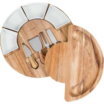 Acacia Wood Cheese Board Set