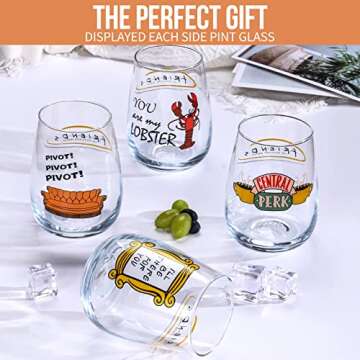 Stemless Wine Glasses Set - Friends TV Show Merchandise