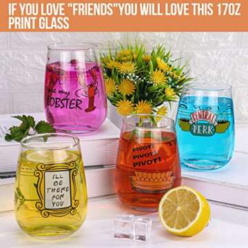 Stemless Wine Glasses Set - Friends TV Show Merchandise