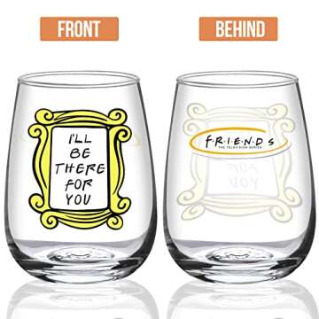 Stemless Wine Glasses Set - Friends TV Show Merchandise