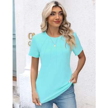 Kistore Casual Crew Neck Shirts for Women - 2024 Trendy Tops