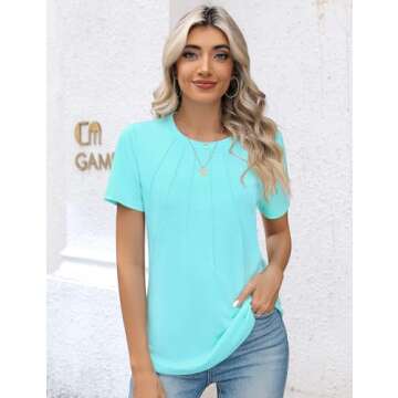 Kistore Women's Casual Summer Crew Neck Shirts