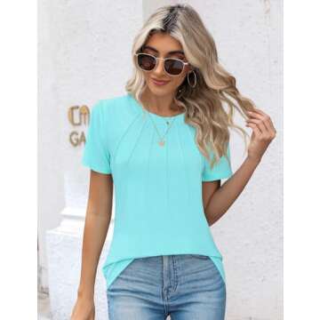 Kistore Women's Casual Summer Crew Neck Shirts