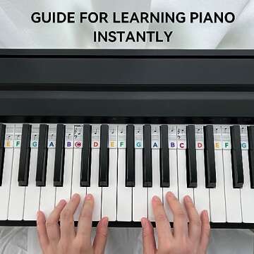 BEATBIT Removable Piano Notes Guide - 88-Key Silicone Labels